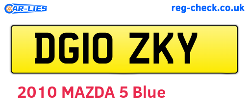 DG10ZKY are the vehicle registration plates.