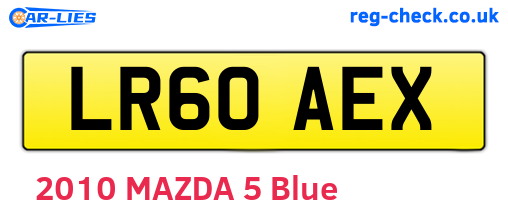 LR60AEX are the vehicle registration plates.