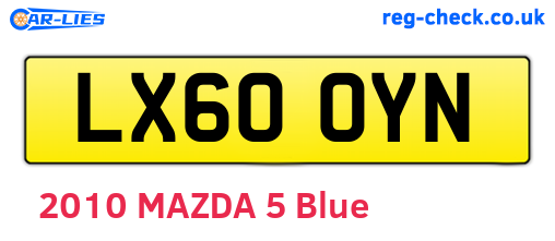 LX60OYN are the vehicle registration plates.