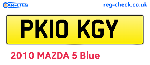 PK10KGY are the vehicle registration plates.
