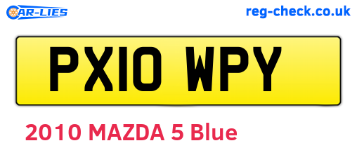 PX10WPY are the vehicle registration plates.