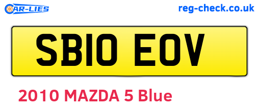 SB10EOV are the vehicle registration plates.