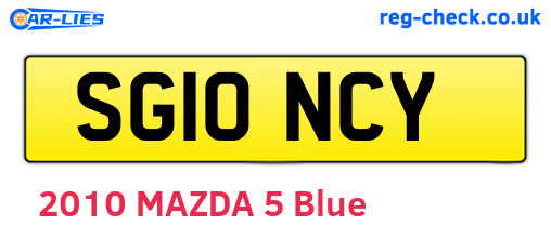 SG10NCY are the vehicle registration plates.