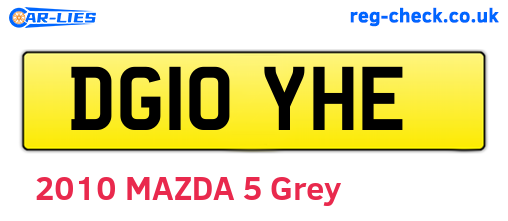 DG10YHE are the vehicle registration plates.