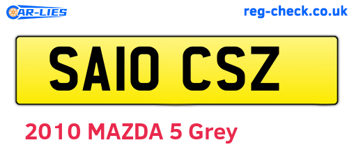 SA10CSZ are the vehicle registration plates.