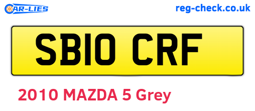 SB10CRF are the vehicle registration plates.