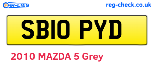 SB10PYD are the vehicle registration plates.