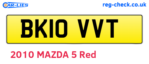 BK10VVT are the vehicle registration plates.