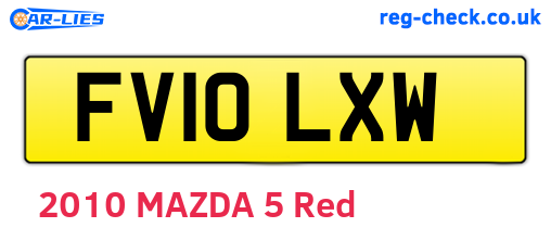 FV10LXW are the vehicle registration plates.