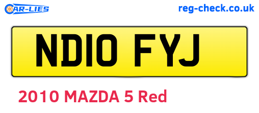 ND10FYJ are the vehicle registration plates.
