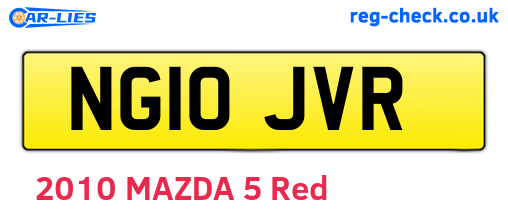 NG10JVR are the vehicle registration plates.