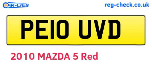 PE10UVD are the vehicle registration plates.