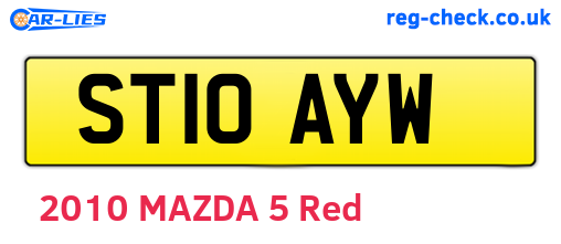 ST10AYW are the vehicle registration plates.