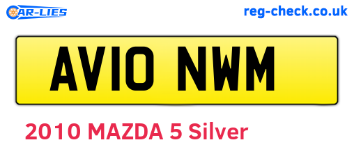 AV10NWM are the vehicle registration plates.