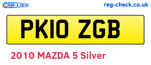 PK10ZGB are the vehicle registration plates.