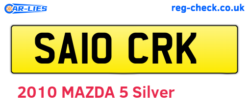 SA10CRK are the vehicle registration plates.