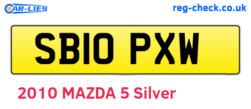 SB10PXW are the vehicle registration plates.