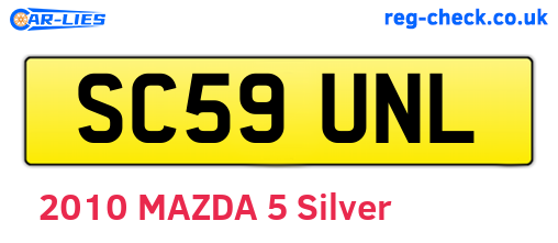 SC59UNL are the vehicle registration plates.