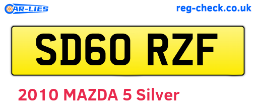 SD60RZF are the vehicle registration plates.