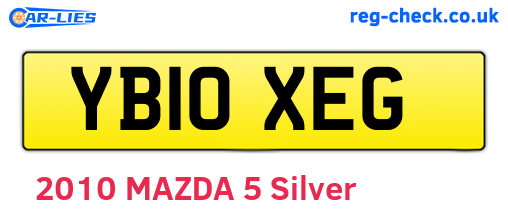 YB10XEG are the vehicle registration plates.