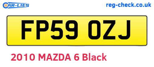 FP59OZJ are the vehicle registration plates.