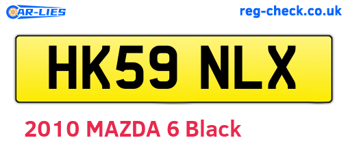 HK59NLX are the vehicle registration plates.