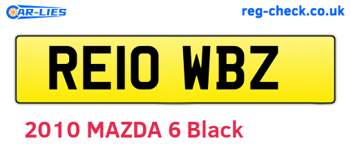RE10WBZ are the vehicle registration plates.
