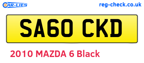 SA60CKD are the vehicle registration plates.