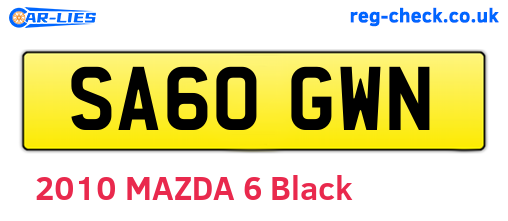 SA60GWN are the vehicle registration plates.
