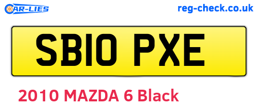 SB10PXE are the vehicle registration plates.