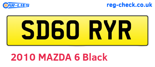 SD60RYR are the vehicle registration plates.