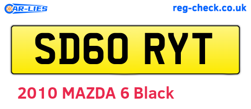SD60RYT are the vehicle registration plates.