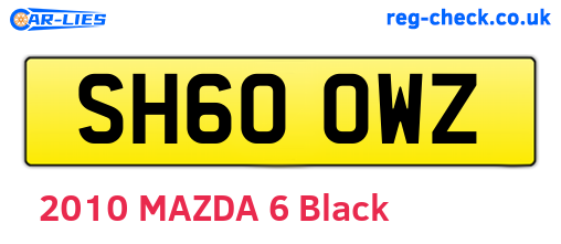 SH60OWZ are the vehicle registration plates.