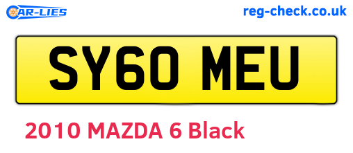 SY60MEU are the vehicle registration plates.