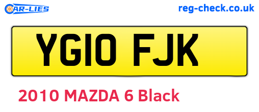 YG10FJK are the vehicle registration plates.