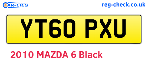 YT60PXU are the vehicle registration plates.