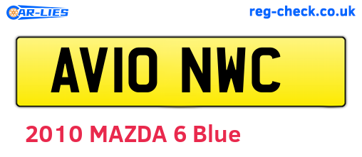 AV10NWC are the vehicle registration plates.