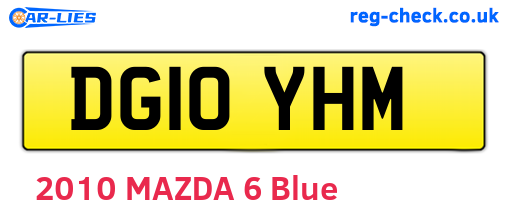 DG10YHM are the vehicle registration plates.