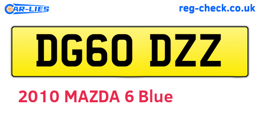 DG60DZZ are the vehicle registration plates.