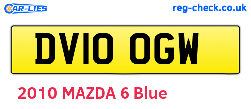 DV10OGW are the vehicle registration plates.