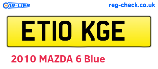 ET10KGE are the vehicle registration plates.