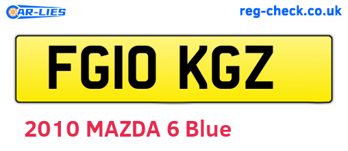 FG10KGZ are the vehicle registration plates.