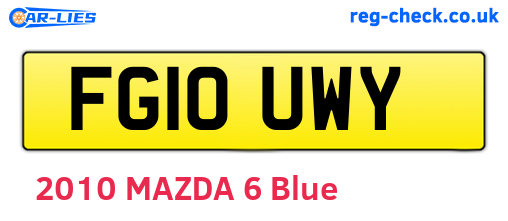 FG10UWY are the vehicle registration plates.