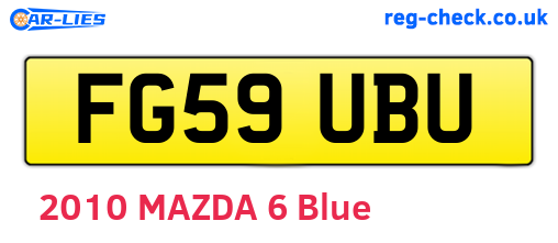 FG59UBU are the vehicle registration plates.