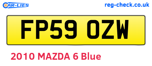 FP59OZW are the vehicle registration plates.