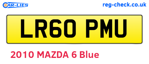 LR60PMU are the vehicle registration plates.