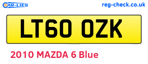 LT60OZK are the vehicle registration plates.