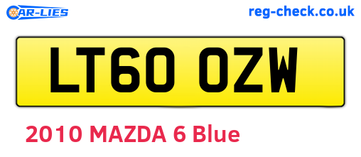 LT60OZW are the vehicle registration plates.