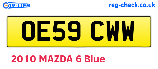 OE59CWW are the vehicle registration plates.