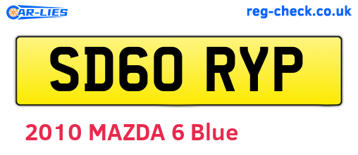 SD60RYP are the vehicle registration plates.
